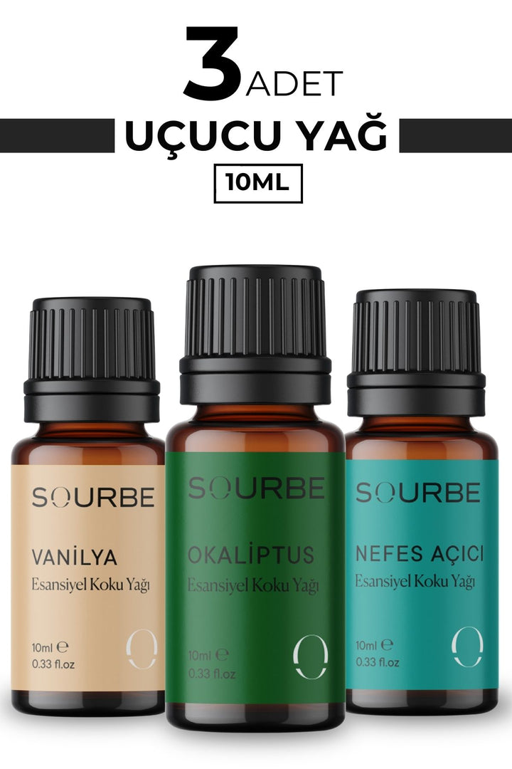 Okaliptus Vanilya Esansiyel Uçucu Yağ Buhurdanlık Koku Yağı 3x10ml