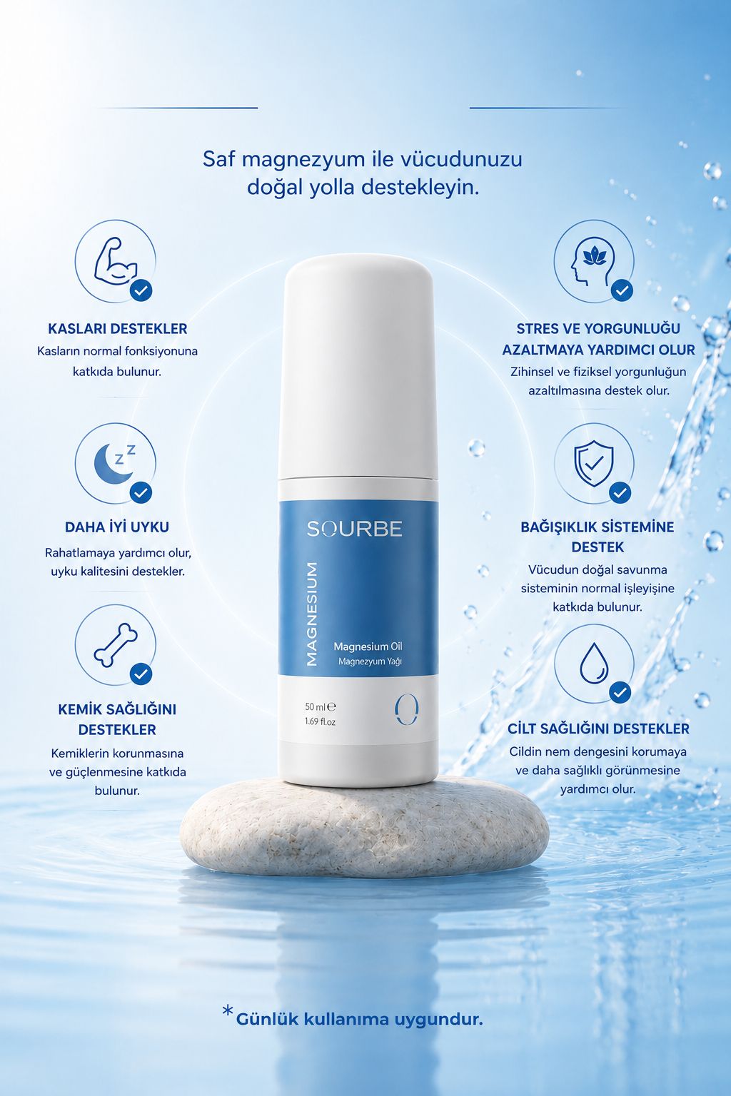 Magnezyum Yağı Roll-on - Eklem Kemik Ağrısı 50ml